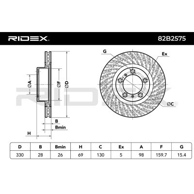 Tarcza hamulcowa RIDEX 82B2575 82B2575 - foto 2
