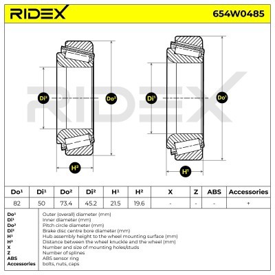 Łożysko Koła RIDEX 654W0485 654W0485 - foto 3