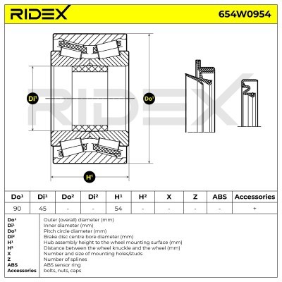 Łożysko Koła RIDEX 654W0954 654W0954 - foto 5
