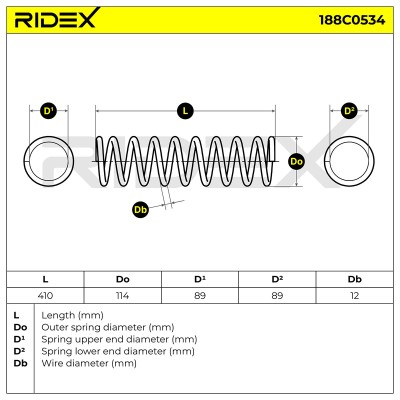 Sprężyna Zawieszenia RIDEX 188C0534 188C0534 - foto 5