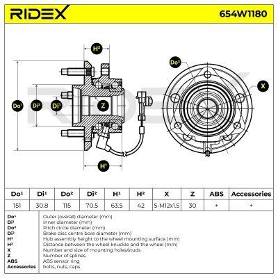Łożysko Koła RIDEX 654W1180 654W1180 - foto 6