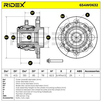 Łożysko Koła RIDEX 654W0632 654W0632 - foto 5