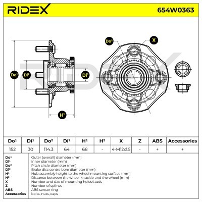 Łożysko Koła RIDEX 654W0363 654W0363 - foto 5