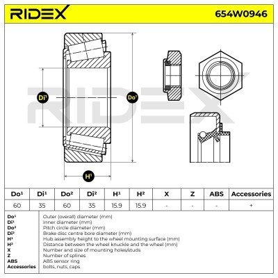 Łożysko Koła RIDEX 654W0946 654W0946 - foto 5
