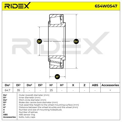 Łożysko Koła RIDEX 654W0547 654W0547 - foto 5