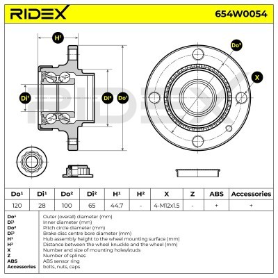 Łożysko Koła RIDEX 654W0054 654W0054 - foto 5