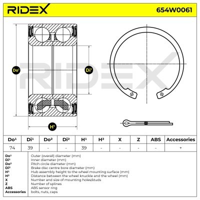 Łożysko Koła RIDEX 654W0061 654W0061 - foto 3