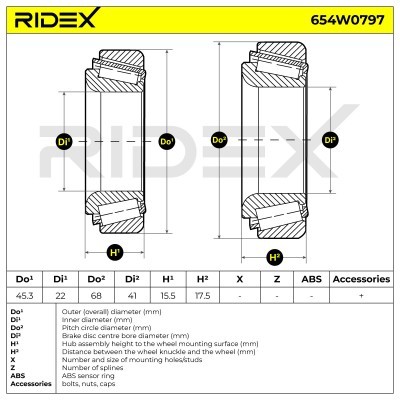 Łożysko Koła RIDEX 654W0797 654W0797 - foto 5