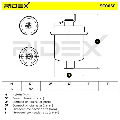 Filtr Paliwa RIDEX 9F0050 9F0050 - foto 5