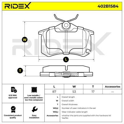 Klocki hamulcowe RIDEX 402B1584 402B1584 - foto 6