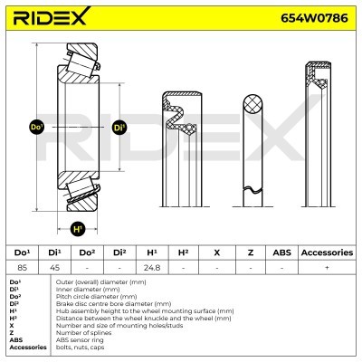 Łożysko Koła RIDEX 654W0786 654W0786 - foto 6