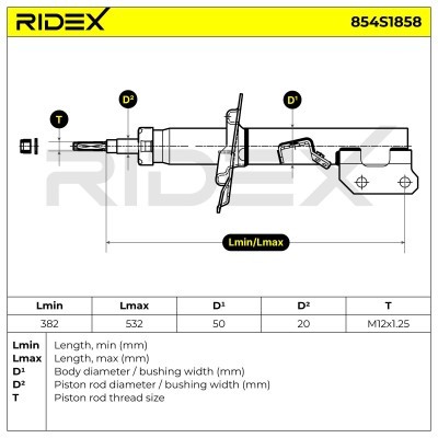 Amortyzator RIDEX 854S1858 854S1858 - foto 6