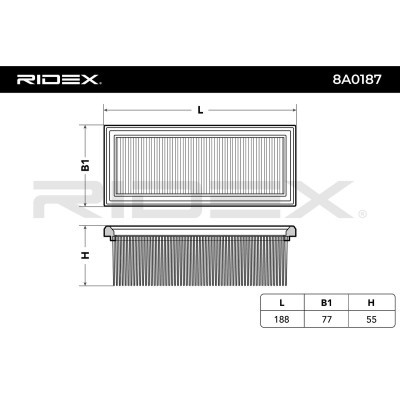 Filtr Powietrza RIDEX 8A0187 8A0187 - foto 3