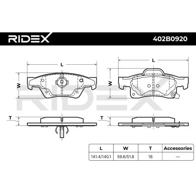 Klocki hamulcowe RIDEX 402B0920 402B0920 - foto 8