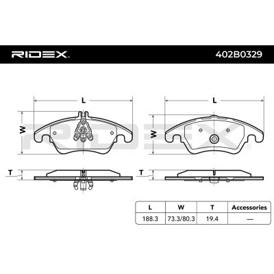 Klocki hamulcowe RIDEX 402B0329 402B0329 - foto 2