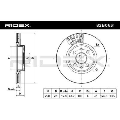 Tarcza hamulcowa RIDEX 82B0631 82B0631 - foto 3