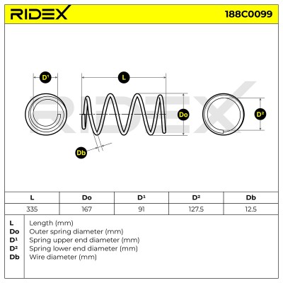 Sprężyna Zawieszenia RIDEX 188C0099 188C0099 - foto 5