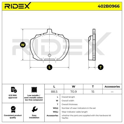 Klocki hamulcowe RIDEX 402B0966 402B0966 - foto 4