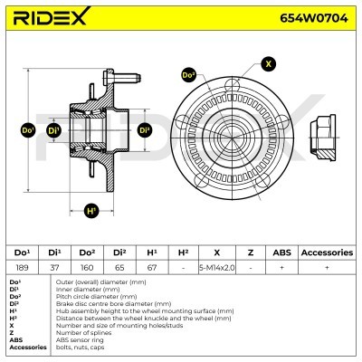 Łożysko Koła RIDEX 654W0704 654W0704 - foto 5