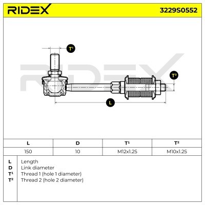Łącznik Stabilizatora RIDEX 3229S0552 3229S0552 - foto 6