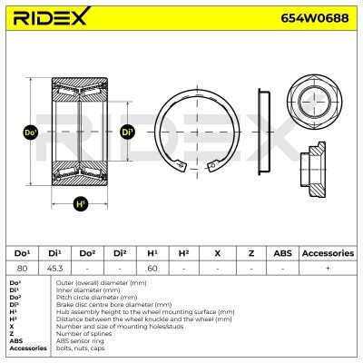 Łożysko Koła RIDEX 654W0688 654W0688 - foto 5
