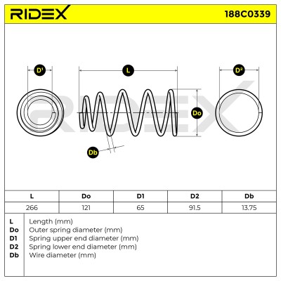 Sprężyna Zawieszenia RIDEX 188C0339 188C0339 - foto 5