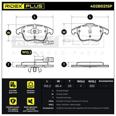 Klocki hamulcowe RIDEX 402B0215P 402B0215P - foto 2