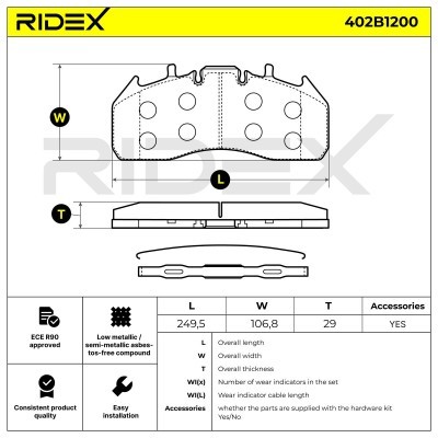 Klocki hamulcowe RIDEX 402B1200 402B1200 - foto 6