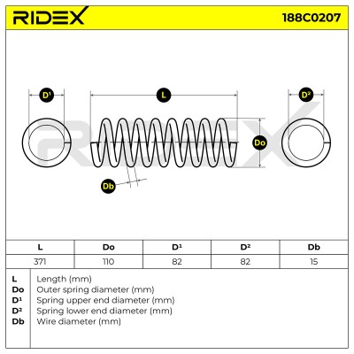 Sprężyna Zawieszenia RIDEX 188C0207 188C0207 - foto 5