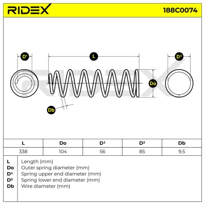 Sprężyna Zawieszenia RIDEX 188C0074 188C0074 - foto 5