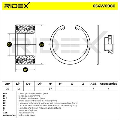Łożysko Koła RIDEX 654W0980 654W0980 - foto 6