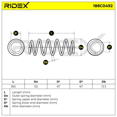 Sprężyna Zawieszenia RIDEX 188C0492 188C0492 - foto 5