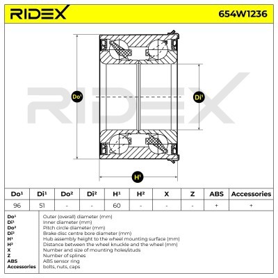 Łożysko Koła RIDEX 654W1236 654W1236 - foto 8