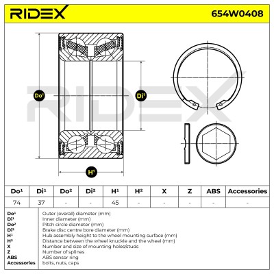 Łożysko Koła RIDEX 654W0408 654W0408 - foto 3