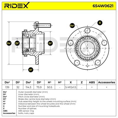 Łożysko Koła RIDEX 654W0621 654W0621 - foto 7