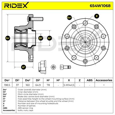 Łożysko Koła RIDEX 654W1068 654W1068 - foto 7
