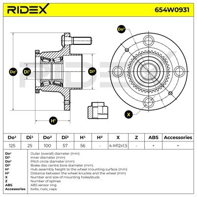 Łożysko Koła RIDEX 654W0931 654W0931 - foto 6