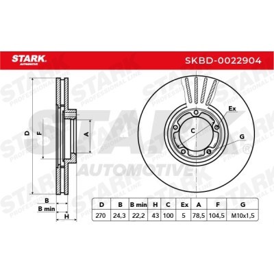 Tarcza hamulcowa Stark SKBD-0022904 SKBD-0022904 - foto 3