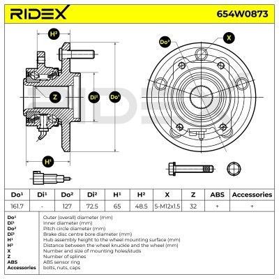 Łożysko Koła RIDEX 654W0873 654W0873 - foto 5