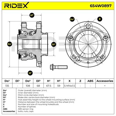 Łożysko Koła RIDEX 654W0897 654W0897 - foto 5