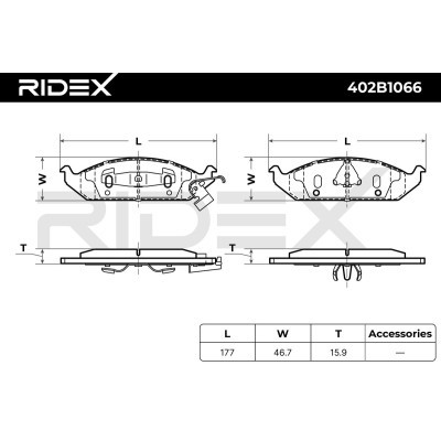 Klocki hamulcowe RIDEX 402B1066 402B1066 - foto 6