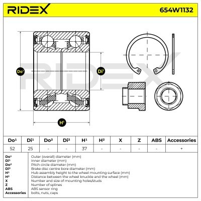 Łożysko Koła RIDEX 654W1132 654W1132 - foto 6