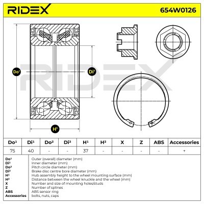 Łożysko Koła RIDEX 654W0126 654W0126 - foto 2