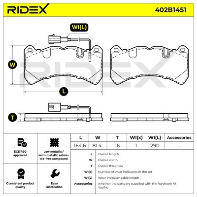 Klocki hamulcowe RIDEX 402B1451 402B1451 - foto 8