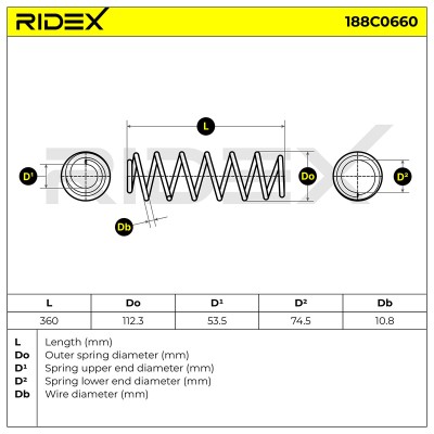 Sprężyna Zawieszenia RIDEX 188C0660 188C0660 - foto 7