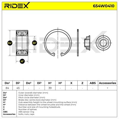 Łożysko Koła RIDEX 654W0410 654W0410 - foto 3