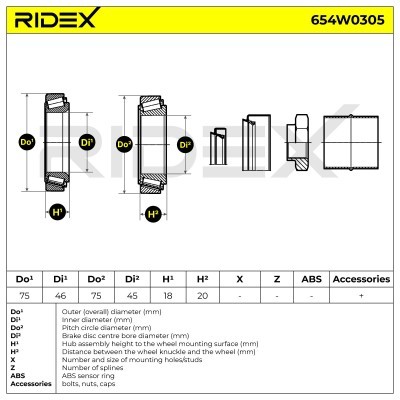 Łożysko Koła RIDEX 654W0305 654W0305 - foto 3