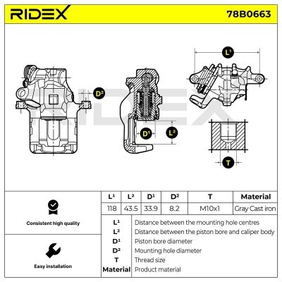 Zacisk Hamulcowy RIDEX 78B0663 78B0663 - foto 5