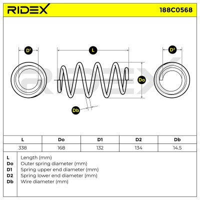 Sprężyna Zawieszenia RIDEX 188C0568 188C0568 - foto 5