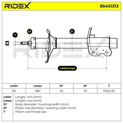 Amortyzator RIDEX 854S1313 854S1313 - foto 10